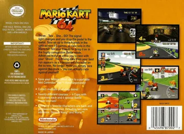 Mario Kart 64 (Europe) (Rev 1) box cover back